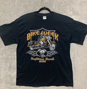 🇺🇸 Vintage 2005 Bike Week Daytona Beach Florida Motorcycle tee size XL Black - Picture 1 of 7