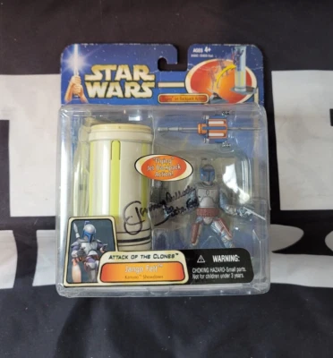 Jango Fett Kamino Showdown STAR WARS AOTC Boba FIRMADO Jeremy Bulloch RARO Foto 1 de 3