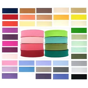 30mm BIAS BINDING HIGH QUALITY POLYCOTTON / POLY COTTON PLAIN COLOURS - Picture 1 of 61