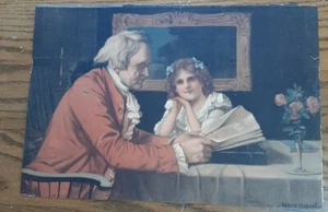 Vintage ORIGINAL EDWARD PERCY MORAN 1902 THE AMERICAN LITHO CO, T. JEFFERSON? & MÄDCHEN - Bild 1 von 10