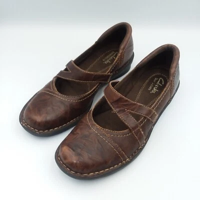 Clarks Bendables Mary Jane кожаный комфорт повседневные туфли плоскостях коричневый размер 7 М - Изображение 1 из 4