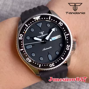 Tandorio Diver Brushed NH36A Mechanical Men Watch Luminous Dial 200m Waterproof - Picture 1 of 7
