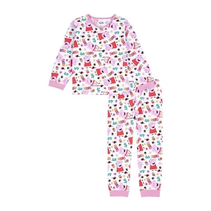 Peppa Pig Girls Pyjamas AOP Pjs Set, Official Peppa Pig Nightwear Merchandise - Picture 1 of 6