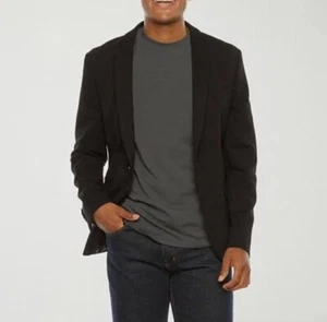 NEW J Ferrar Black Stretch Sport Coat 36R Slim Double Vent 2-Button Jacket - Picture 1 of 8
