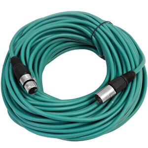 100 Ft Green XLR Microphone Cables PA/DJ Mic Cords