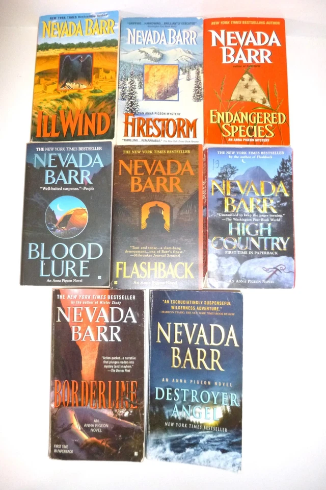 Anna Pigeon 8 paperback book lot NEVADA BARR free domestic media ship Foto 1 de 4