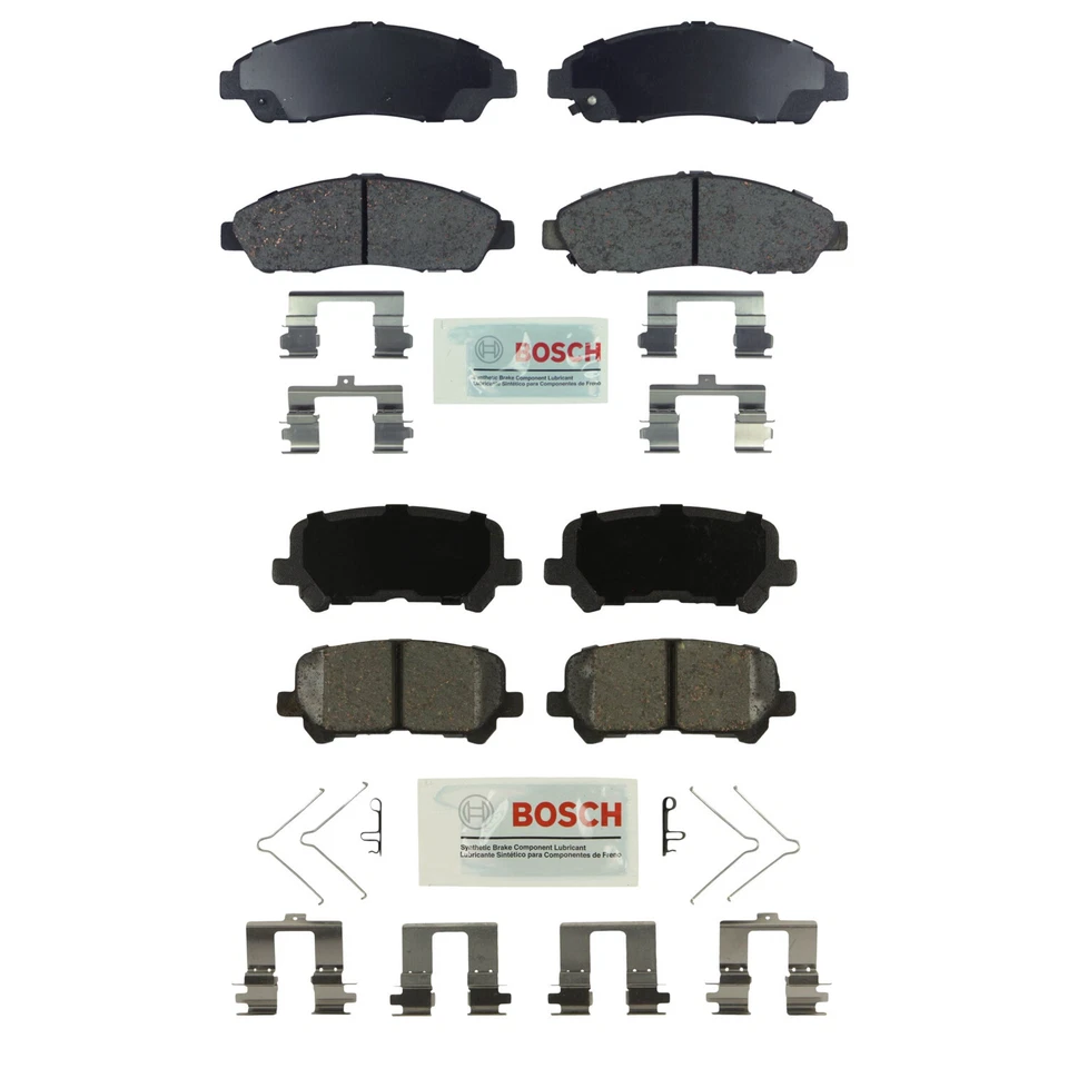 Kit de pastillas de freno de disco cerámicas delanteras traseras Bosch azul para Honda Pilot 2012-2014 Foto 1 de 1