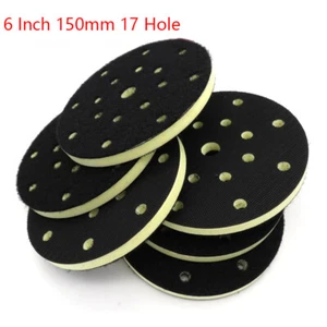 6 Inch 17 Hole PU Foam Sponge Interface Pad Hook Loop Polishing Buffing Backing - Picture 1 of 6