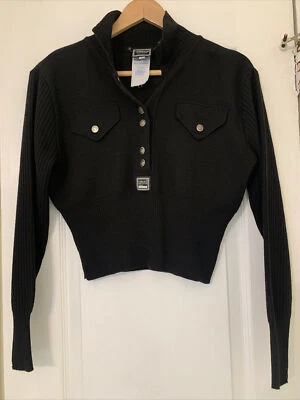 Cárdigan Versace Jean Coture negro con botones talla S Foto 1 de 4