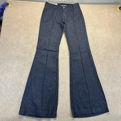 Jeans Polo Ralph Lauren Pierna Acampanada Medidos 29x34 Azul Oscuro Campana Parte Inferior Pintuck Foto 1 de 4