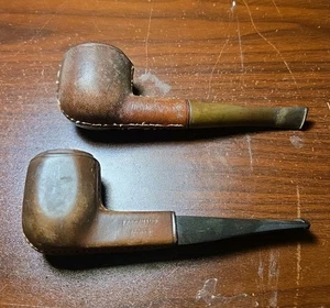 ☝️2 pipas de fumar vintage con cubierta de cuero Longchamp y Medico - Imagen 1 de 16