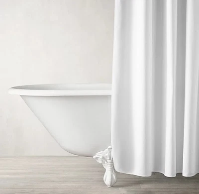 Restauración Hardware Tubería Algodón Satén Lujo Cortina de Ducha 72x72 Blanco Foto 1 de 3
