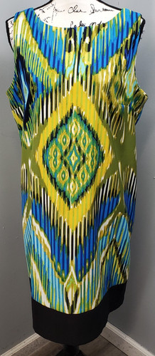 Abito Alyx Limited Shift donna 18 stampa multi Ikat elasticizzato senza maniche zip posteriore