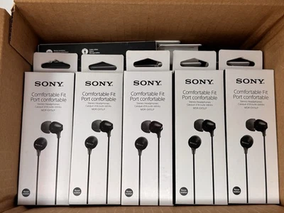 29 ~ Sony MDR-EX15LP Comfortable Fit In-Ear Wired Earbuds ~ Black ~ New / Sealed - Image 1 of 2
