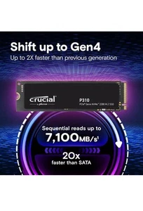 Crucial P310 1TB 2280 PCIe Gen4 3D NAND NVMe M.2 SSD Up to 7,100 MB/s Open Box - Picture 1 of 8