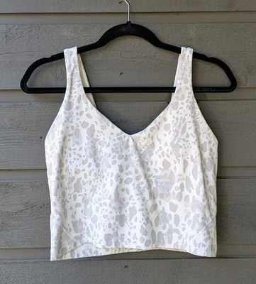 Camiseta sin mangas Lululemon Align Cheetah camuflada blanca antigua multi talla 10 yoga pilates Foto 1 de 4