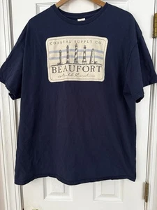Coastal Supply Co., Beaufort, NC Adult Delta Pro Weight Navy Blue T-Shirt - 2XL - Picture 1 of 3