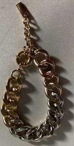 LUV AJ Oro Rosa Ombre Tres Tonos Grueso Cadena Eslabón Brazalete Nuevo Sin Etiquetas - Imagen 1 de 3