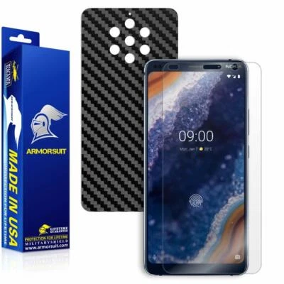 ArmorSuit Nokia 9 Pureview Screen Protector + Black Carbon Fiber Skin USA - Image 1 of 4