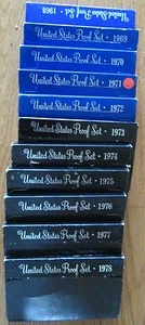 1968 to 1978 Proof Set U.S. Mint San Francisco Mint 11 Proof Sets with COA - Picture 1 of 6