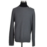 NEW Tommy Bahama Mens Fleece Pullover Sz XL Black Gray Fez Fronds Snap Mock $115