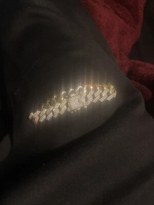 Pulsera Cubana Miami Plata de Ley 925 Circonita Cúbica Tri - Color 7.5"" Foto 1 de 4