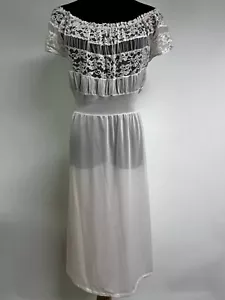 Camicia da notte vintage anni '60 Radcliffe rosa pizzo nylon - Foto 1 di 7