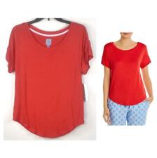 Jane & Bleecker Womens Short Sleeve T-Shirt Pajama Top Red Choose Size New