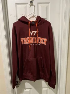 Virginia Tech Hokies Hoodie Men XL Maroon Hooded Sweatshirt Sweater Spell Out - Picture 1 of 6