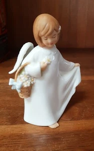 Vintage Engel Figur Porzellan mit Korb Gänseblümchen Römer Inc, 2006, modernes Design - Bild 1 von 10