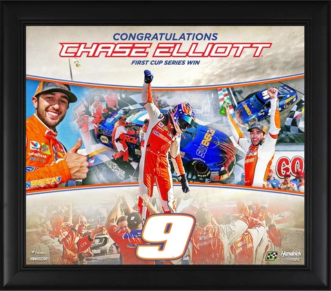 Chase Elliott Framed 15 " x 17" First Monster Cup Victory Collage Cover
