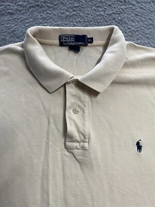 Polo Ralph Lauren Shirt Mens XL Beige Short Sleeve Tapered Sleeves Pony - Picture 1 of 13