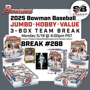 Pittsburgh Pirates 2025 Bowman JUMBO + HOBBY Mixer 3-Box Team Break #288 - Picture 1 of 1
