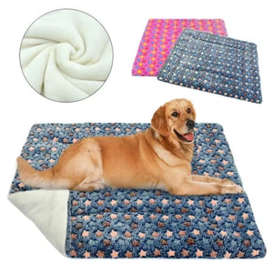 Soft Fleece Dog Bed Pet Puppy Cat Warm Sleep Kennel Mat Cushion Blanket Mattess - Picture 1 of 17