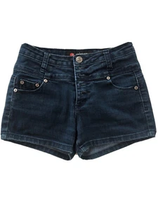 ☀️Scissor Girls Jean Shorts Sz 10 Button-up Navy Denim 🌻 - Picture 1 of 6