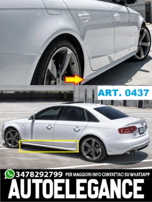 0437 MINIGONNE LATERALI AUDI A4 B8 RESTYLING DAL 08 al 15 look S-LINE - Immagine 1 di 4