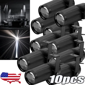 10PCS Mini White LED Disco Ball Pin Spot Lights Beam Club Party Stage Lighting - Picture 1 of 15