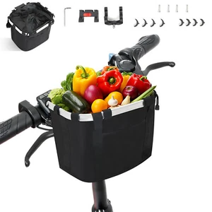 Bicycle Bike Basket Folding Metal Wire Handlebar Storage Carrier For Front Rear - Picture 1 of 11