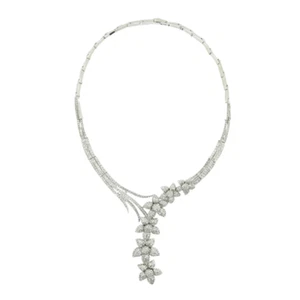 Collar Butler and Wilson Cristal Transparente Flor de Acebo Y Gota NUEVO - Imagen 1 de 2
