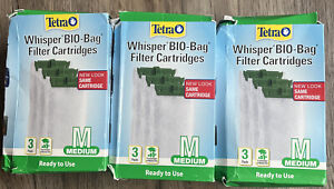 3X Tetra Whisper BIO-BAG Medium Disposable Filter Cartridges 9 Ct Medium READ DS