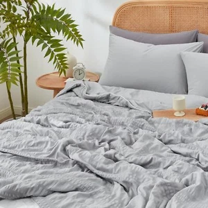 Cooler Comforter (Full Size),0.4Reversible Lightweight Cooler Blanket Light Gray - Picture 1 of 9