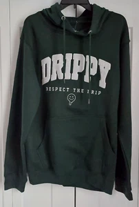 MEN'S EIGHTY EIGHT BRAND DRIPPY RESPECT THE DRIP SMILEY FACE GREEN HOODIE M NWT - Picture 1 of 4