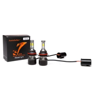 2-Side LED Headlight H4 H7 Bulbs Kit Hi-Lo Beam 6000K Xenon White Super Bright - Picture 1 of 16