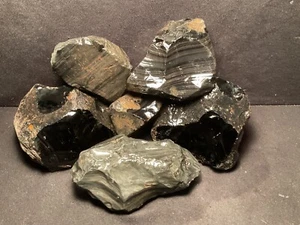 ~RW~ ROUGH/UNPOLISHED/SILVER SHEEN "OREGON OBSIDIAN" FOR KNAPPING ~~ 12 POUNDS - Picture 1 of 4