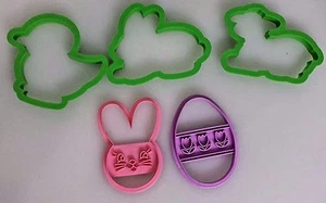 Wilton Cookie Cutters Easter vtg 1990s lot of 5 Egg Lamb Bunny Duck Rabbit - Picture 1 of 3