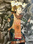 Peinture à l'huile originale "Fille orientale dansant en costume complet" 20" x 24"