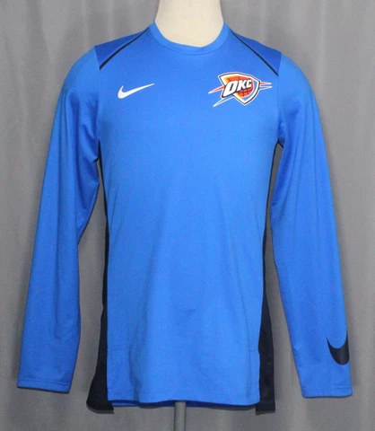 Nike Dri Fit Oklahoma City Thunder Shooting Shirt Blue 857000-403 Men's Size Sm Cover