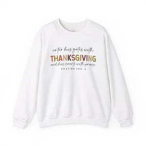 Enter Into His Gates With Thanksgiving Unisex Heavy Blend™ Crewneck Sweatshirt - Picture 1 of 17