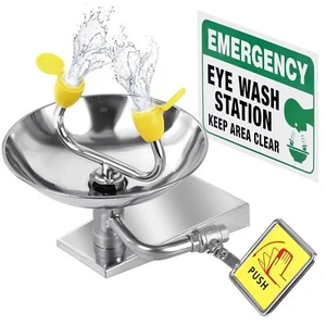 Eye Wash Station Emergency Wall-Mounted - Yeipower Portable First Aid Eyewash St - Picture 1 of 7