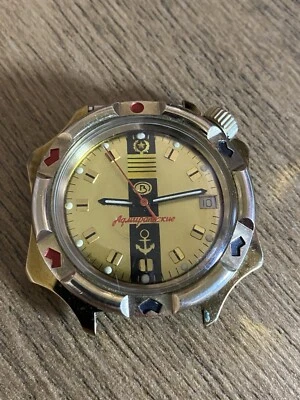 Vintage Relógio URSS Vostok Komandirskie ALMIRANTES Exército Soviético REPARADO - Imagem 1 de 4